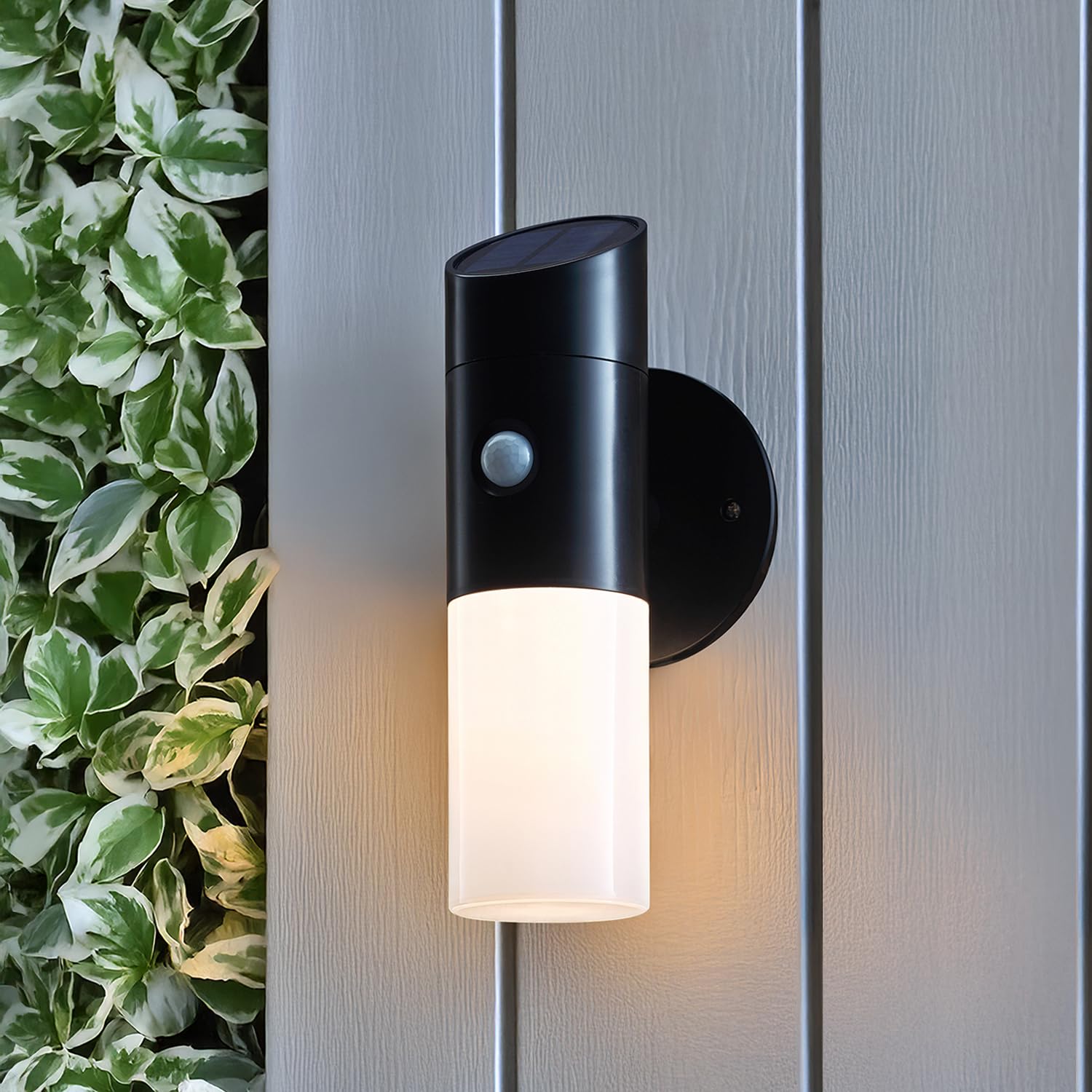 Auraglow Solar Outdoor PIR Sensor Welcome & Security Wall & Fence Light – 3000K Warm White & Colour Changing LED Modes – IP44 Weatherproof