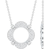 Rosec Jewels Certified Moissanite Eternity Necklace in Silver, D-Vs1 Quality, Moissanite Promise Necklace - Gift For Special Occasions