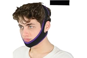 INCANDESCO Anti Snoring Chin Strap, Chin Strap for Sleeping, Premium Airflow Jaw Strap, Stop Snoring Chin Strap, Snoring Solution for Men and Women, Breathable Chin Strap with Adjustable Velcro (Purple)