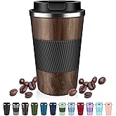 DUBUXW Insulated Coffee Tumblers with Flip Lid 12oz / 17oz, Stainless Steel Travel Coffee Mug Leak Proof, Vacuum Insulated Coffee Mug Reusable Cup, Keeps Cold and Hot for Coffee Tea