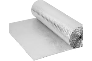Aukivon 48" x 10 Ft Weatherproofing Window Insulation Kit, Bubble Reflective Aluminum Foil for Window, Garage Door, RV, Roof, Window Insulation Roll for Summer Heat & Winter Keep Heat