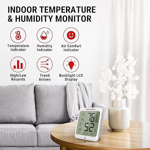 ThermoPro TP53 Digital Hygrometer Indoor Thermometer for Home