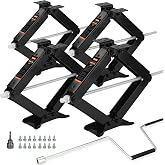 OULEME 24" RV Camper Scissor Jack, Heavy Duty 9500 lbs Travel Trailer Leveling Stabilizer with Crank Handle & Drill Socket - 