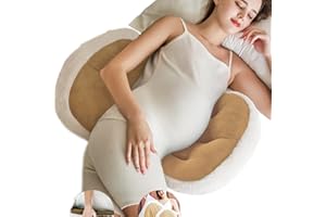 pobopobo Maternity Pillow for Pregnant Women - Pregnancy Pillow for Comfort & Support, Perfect for Side Sleeping, Back Pain Relief, Soft Maternity Pillows for Women