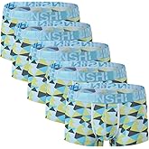JINSHI Men's Underpants 5 Pack Stretch Boxer Briefs for Men Pack Short Leg Underwear Breathable