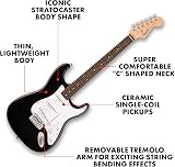 Fender Squier Debut Stratocaster Laurel Fingerboard White Pickguard Black view 2