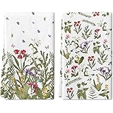 JAKITRE Summer Hand Towels Set of 2,Wildflower Butterfly Hand Towels for Bathroom Summer Decorative Soft Absorbent Washcloths for Bathroom Kitchen Hotel Gym Spa 18"x26"