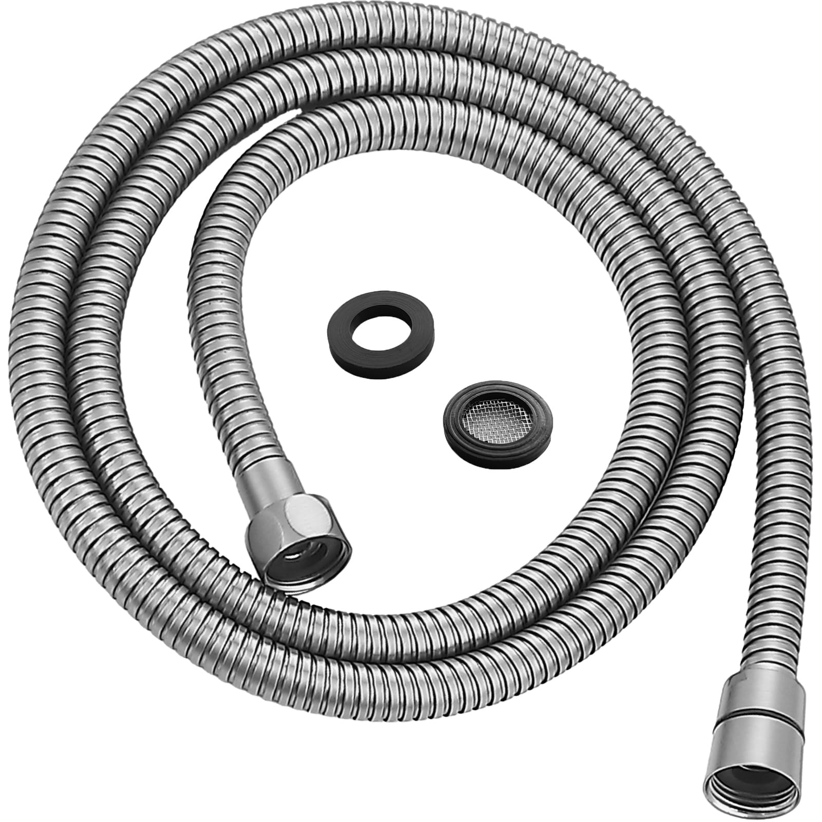 Photo 1 of HOMYEP Shower Hose Flexible Stainless Steel Handheld Shower Head Attachment Hose, 59 Inch, Brushed Nickel
