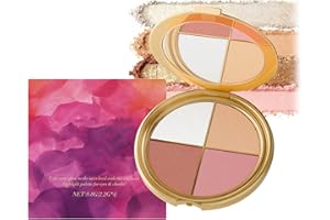 GENERIC Eye & Cheek Palette - Eyeshadow and Highlighter Makeup, Multifunctional Makeup Palettes Contour Kit, Shimmer Glow Face Highlighter Palette for Women, Natural Glow Contour Powder