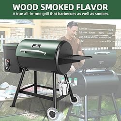DAMNISS Pellet Smoker Grill Combo, Portable