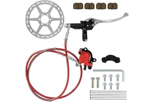 HEDDAY Mini Bike Hydraulic Disc Brake Caliper Kit Compatible with Baja DB30 Doodle Bug Dirt Bug97CC 79CC Predator 2.8HP Engine with 80mm Rear Brake Disc Rotor Brake Master Cylinder Caliper Assembly