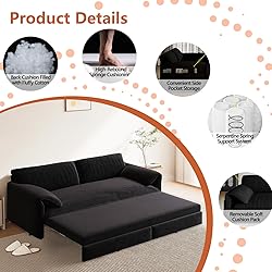 66-Inch Queen Size Convertible Sleeper Sofa