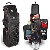 LIWSHWZ Rolling Baseball Bag,71L Capacity Catchers Gear Bag for 7 Bats with Separate Shoe Space,Wheeled Baseball Equipment Bag with Fence Hook and Multiple Pockets for Baseball Glove,Bat,Helmet