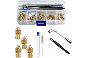 3D Printer Nozzles, 36PCS Mk8 Nozzle 3D Printer Extruder Nozzles, 0.2mm,0.4mm,0.6mm,0.8mm,Compatible with CR-10, Ender 3 Nozz