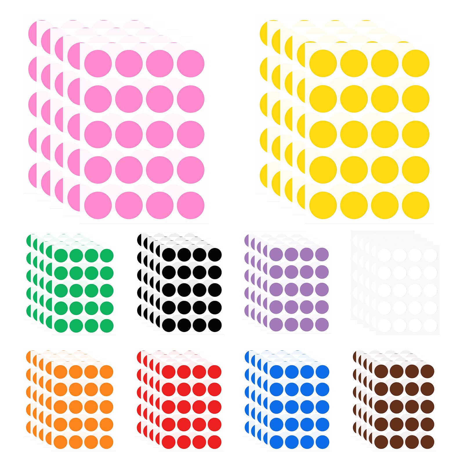 AIEX 1200pcs Color Coding Stickers, 30mm/1.2Inch Round Colored Dot Stickers Labels Circle Dot Sticker for Coloring Marking Organizing (10 Assorted Colors)