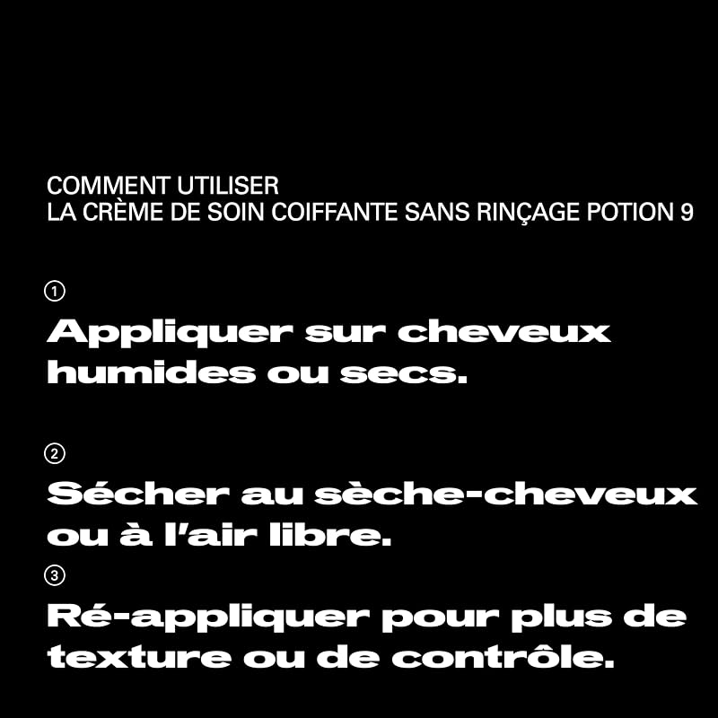 Sebastian Professional Potion 9 – Crème de soin coiffante sans rinçage professionnelle, nourrit, protège et redonne éclat – 500 ml