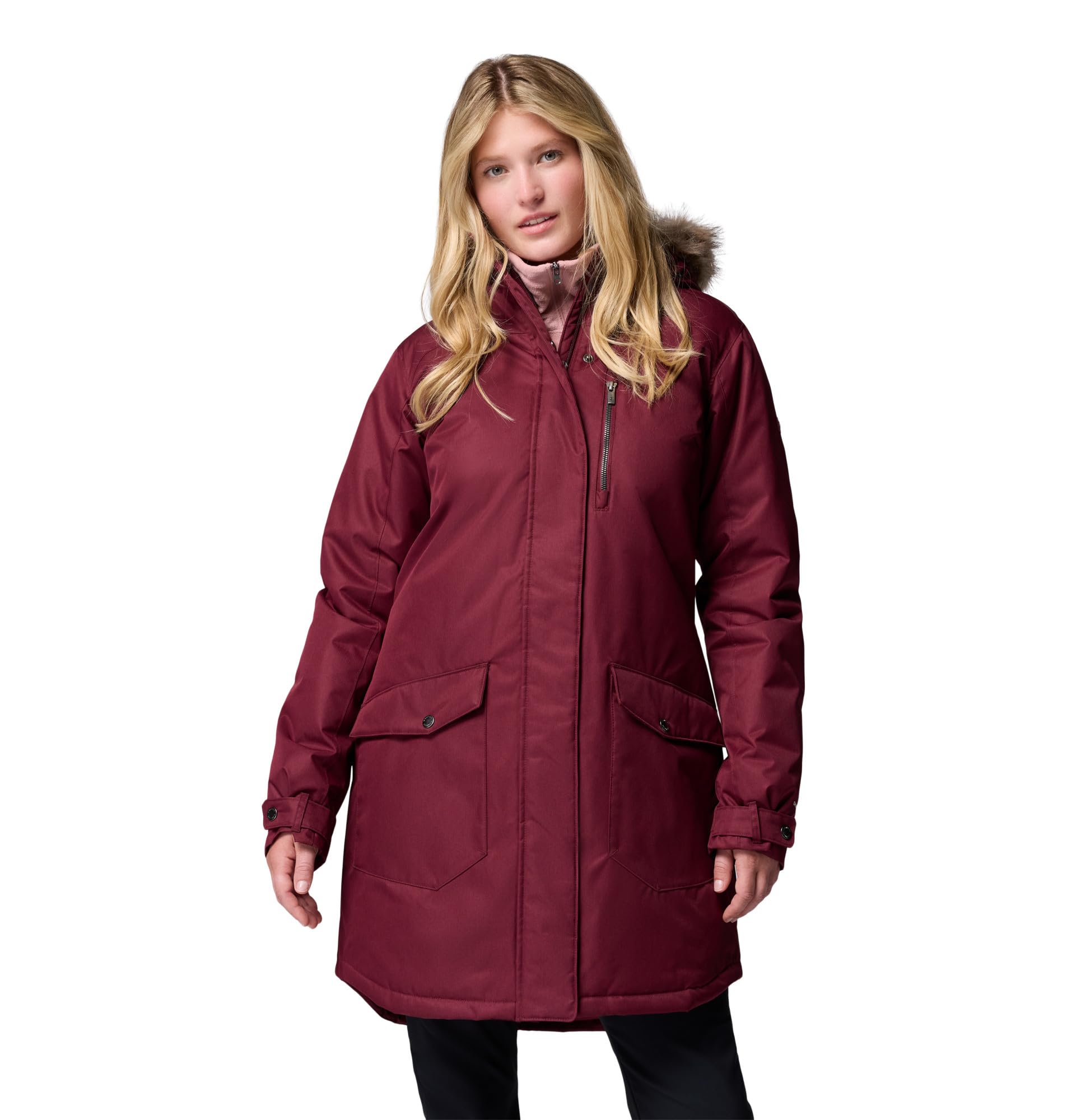 Photo 1 of Columbia Womens Suttle Mountain Long Insulated Jacket, Rich Wine, XX-Large
