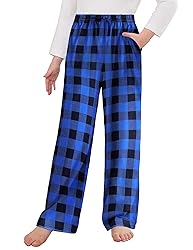 Arshiner Pajama Pants for Girls Long Sleep Plaid