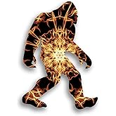 DHDM Designs Bigfoot Sasquatch Laminated Vinyl Decal Sticker | 5.5-Inch by 4-Inch | Custom Flame Overlay Sticker Series | Sasquatch Hunter Window Accessories | PD3208