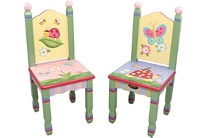 Fantasy Fields - Magic Garden Thematic Kids Wooden 2 Chairs Set, Imagination Inspiring Hand Crafted & Hand Painted Details