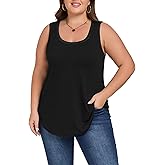 ForHailey Women's Loose Fit Plus Size Tank Tops Scoop Neck Trendy Sleeveless Tops Summer Casual Flowy Clothes Outfit XL - 5XL