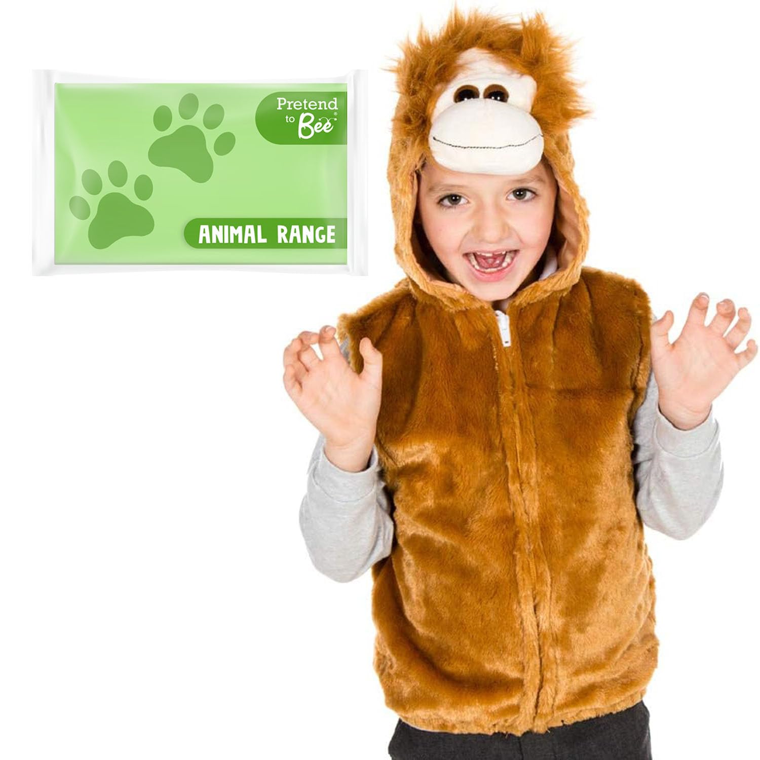 PRETEND TO BEE Monkey Wild Animal Dress Up Costume for Kids, 3-7 Years
