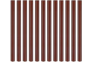 HUIHUIBAO 12 PCS Colored Hot Glue Sticks, Mini Hot Melt Adhesive Glue Stick for DIY Art Craft, 7 x 100mm, Brown
