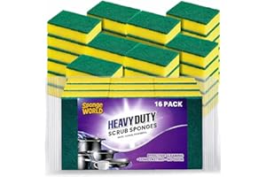 Dish Sponge, Kitchen Sponge, 16 Pack, Heavy Duty Scrub Sponges, 2.8x4 inch, Pads for Dishes, Sponges for Dishes for Use Every