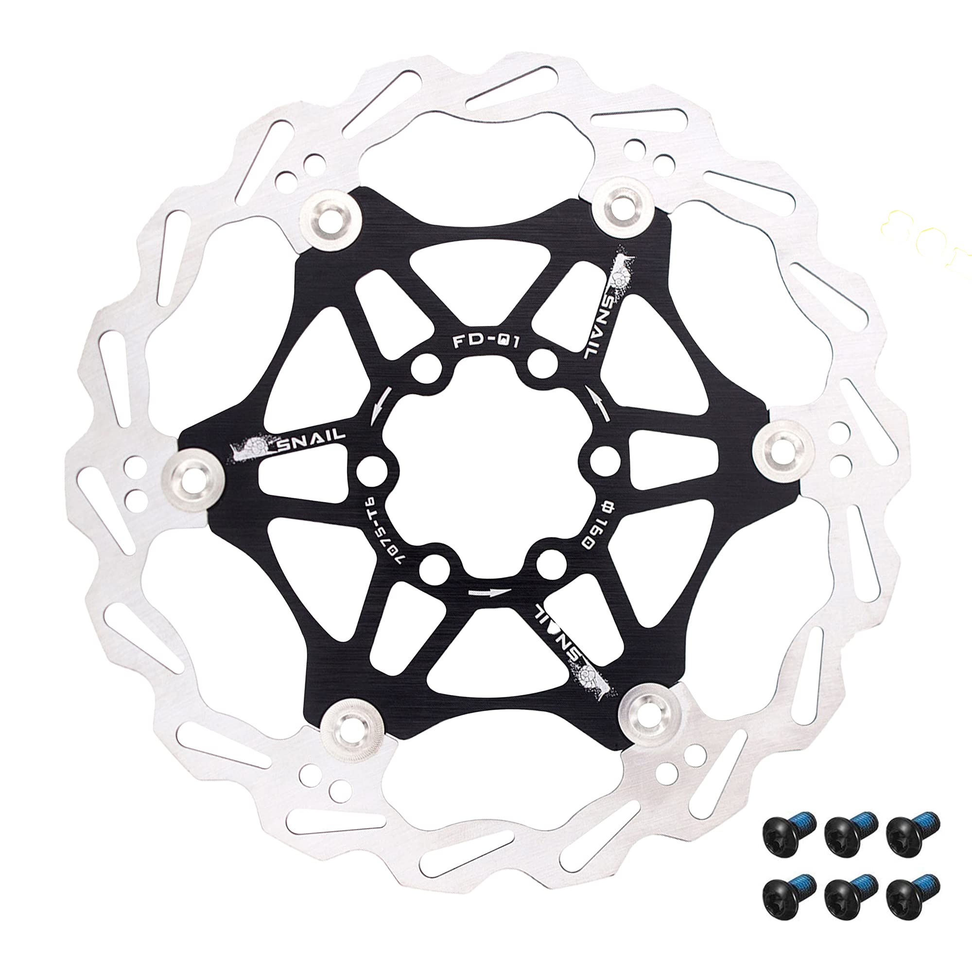 JaneEyre Bicycle Brake Disc, Disc Brake, Mountain Bike, Floating Brake Disc 203 mm (Black)