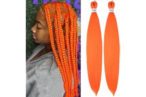 Leticia Neon Orange Braiding Hair Pre Stretched Kanekalon Prestretched Braiding Hair