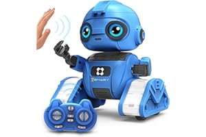 DZXLIN Robot Toys for Boys and Girls, Rechargeable Remote Control Robot with Auto-Demonstration, Light Projection, Dance Moves, Music, and Gesture Sensing –Toy Robot Gifts for 3,4,5,6 Year old Boys (Blue)