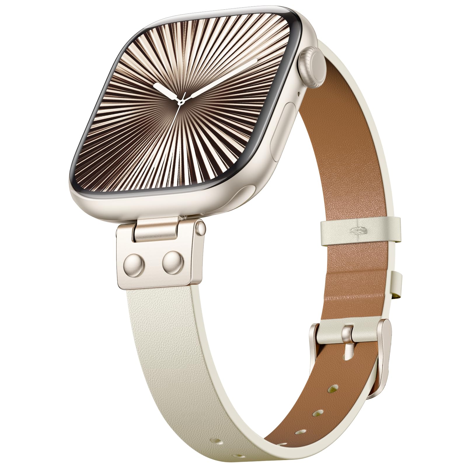 SNBLK Slim Leather Band Compatible with Apple Watch Bands for Women 40mm 41mm 42mm 44mm 46mm 49mm 38mm 45mm, Dressy Top Grain Genuine Leather Strap for iWatch SE Series 11/10/9/8/7/6/5/4/3/2/1 Ultra