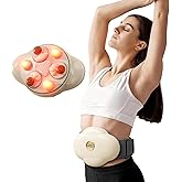 Abdominal Massager with Heat, Stomach Massager for Digestion, Belly Cellulite Massage for Flattening Belly, Four Massage Discs Work in Sync, Relieves Gas, Constipation, or Period Cramps