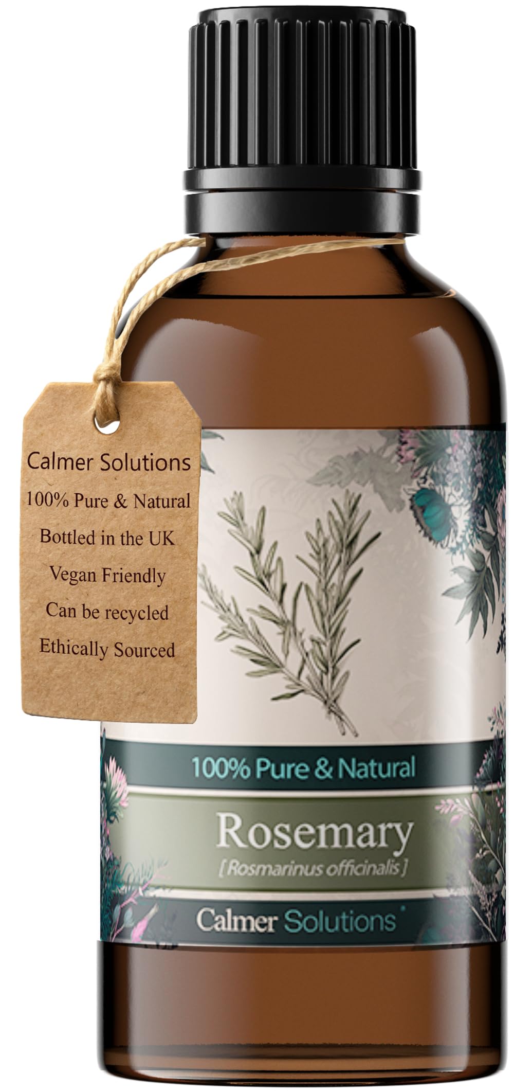 Calmer Solutions Rosemary Essential Oil 50ml – 100% Pure & Natural Aromatherapy Oil – Energising & Clarifying for Diffusers, Massage, Hair & Scalp Care, Skincare & DIY Blends