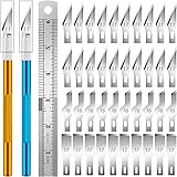 DIYSELF Upgrade Precision Carving Craft Knife Hobby Knife Kit 40 Spare Knife Blades for Art, Scrapbooking, Stencil