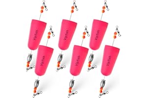 Vipfish Popping Corks Floats Saltwater - Rattles and Floats for Catfish Redfish Speckled Trout Rigs with a 3/8 oz Egg Weight, and a High-Visibility Cork