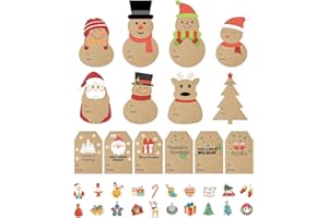 HTWXZX 520Tags Christmas Gift Tags Stickers, Self-Adhesive Christmas Name Tags, Vintage Christmas Labels for Presents, Holiday Cute Kraft Xmas Kids Stickers for Boxes, Envelopes,Wrapping Paper,Packages,Cards