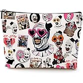 Scary Clown Cosmetic Bag Small Makeup Bag Horror Movie Lover Gifts for Women Girls Horror Film Lovers Fans Travel Toiletry Makeup Organizer Zipper Pouch