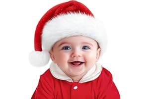 Ambandier Santa Hat for Kids Baby, Christmas Hat, Xmas Holiday Hat, Santa Claus Hat for New Year Party