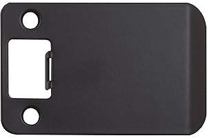 Stone Harbor Hardware Round Corner Extended Lip Strike Plate, 2-1/4" x 3", (3-1/2" Overall Length), Matte Black