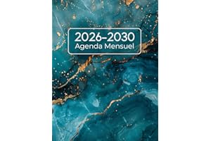 Agenda Mensuel 2026-2030: 5 ans Du 1 janvier 2026 jusqu'a le 31 Décember 2030