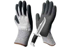 PROGANDA 2 Pairs Grip Cut Resistant Gardening Gloves Level 5 Protection for Outdoor DIY Garden Fishing Car Multipurpose