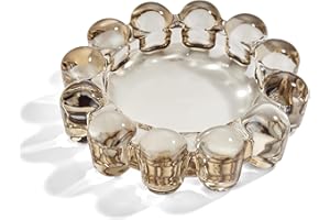 CABDM 1 Pack Bubble Candle Dish – Chic Smoky Glass Candle Dish for Home Decor – Decorative Modern Candle Holder for Small Can