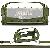 XEGIMOR Silicone Cover Case for JBL Flip 7 Portable Bluetooth Speaker Accessories, Flip 7 Speaker Protective Case with Silicone Handle and Shoulder Strap (Green)