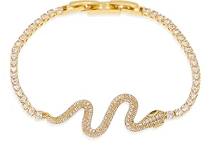 Agriajun Gold Tennis Bracelet for Women Adjustable Slider Shiny Cubic Zirconia CZ Rhinestone Gemstone Chain Summer Bracelets Jewelry Gifts