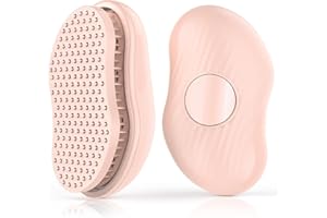 MAYFIY Hair Brushes for Women, One-Key Self-Cleaning Hair Brush Easy-to-Clean with One-Button Operation Round Head Massage Retractable Bristle Hairbrush for Effortless Hair Removal and Cleaning（Pink)