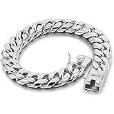 ziqiudie 925 Sterling Silver Italian Solid 10-12-14mm Diamond-Cut Cuban Link Curb Chain Bracelet for Men, Jewelry Party Birthday Gift