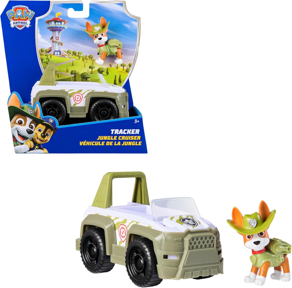 Paw Patrol Tracker Jungle Rescue Vehicle Toy Truck with Action Figure