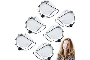 Vandorla Eye Shield, 6 Pcs Plastic Eye Shield Eye Patch for Eye Protection Eye Surgery Covering Breathable with 6 Elastic Rop