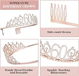 Amosking 60th Birthday Decorations Rose Gold Sash Tiara Cake Topper Balloons Set view 3